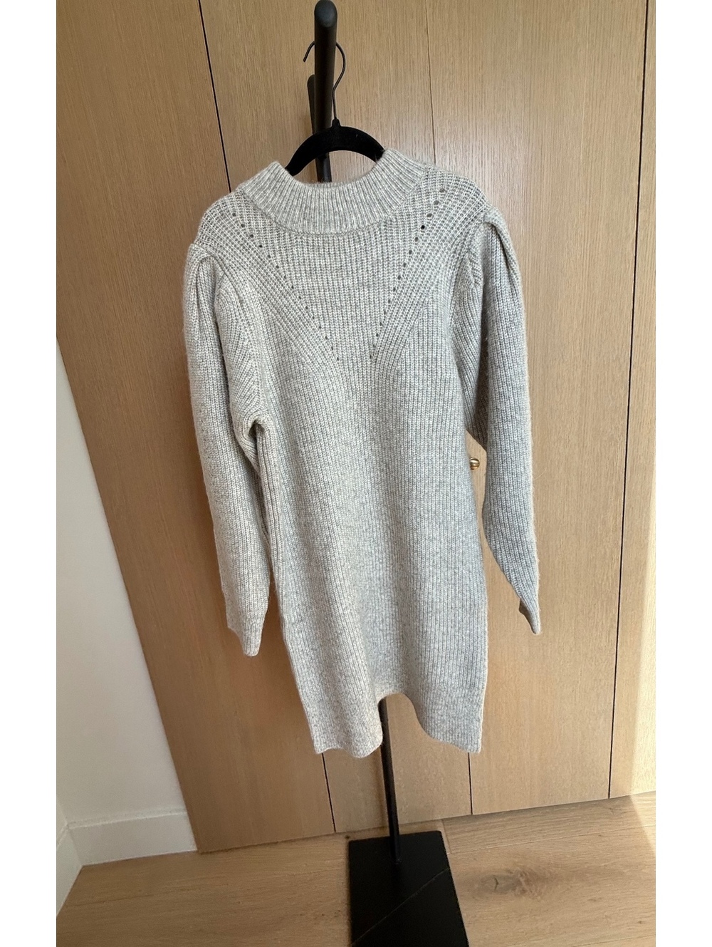 NWT Flat White Anthropologie Gray Alpaca Blend Sweater Dress Size Small